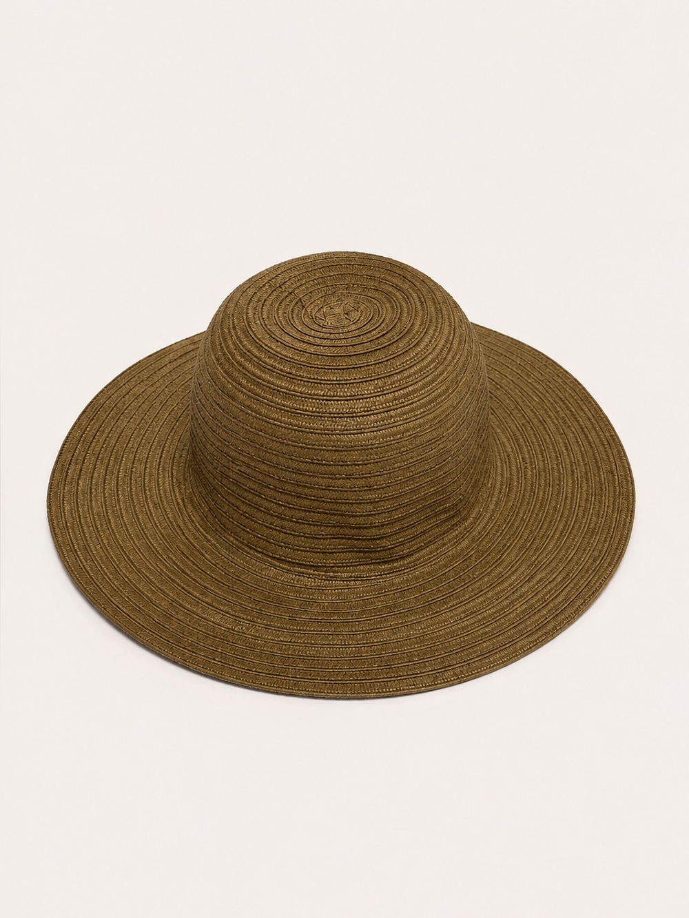 Unique Vintage Wide-Brim Braided Straw Hat in Brown